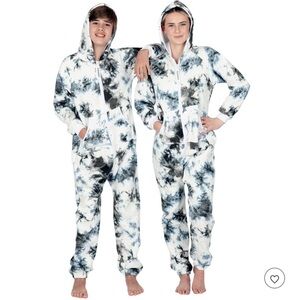 Joggies - TieDye Black Kids Footless Hoodie One Piece